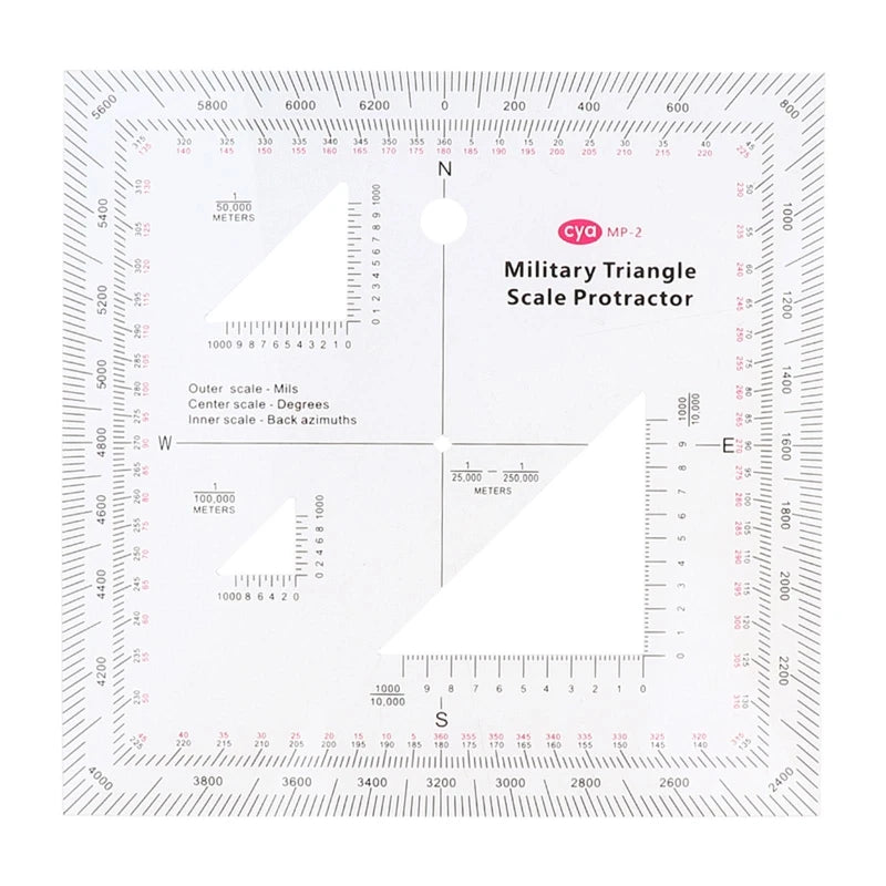 MGRS Map Coordinate Scale and Protractor - 5 Inch