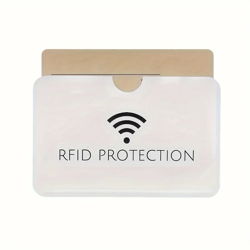 10pcs Aluminium Smart Rfid Blocking Bank Sleeve Wallet, RFID Protection Simple Card Holder 