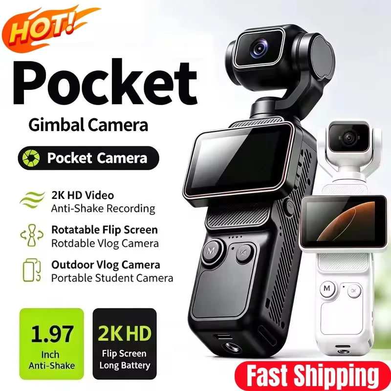 Pocket Action Camera with Rotating Lens