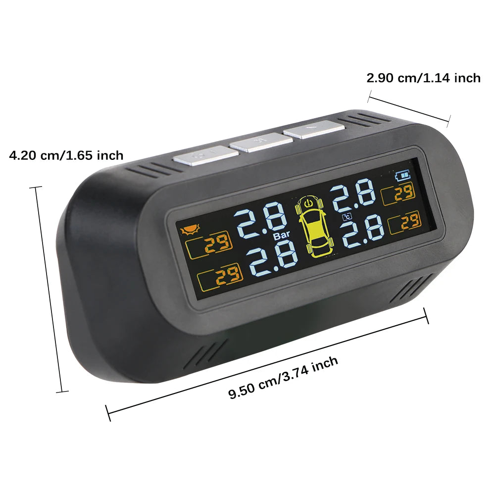 Solar TPMS Tire Pressure Monitoring System with External Sensors