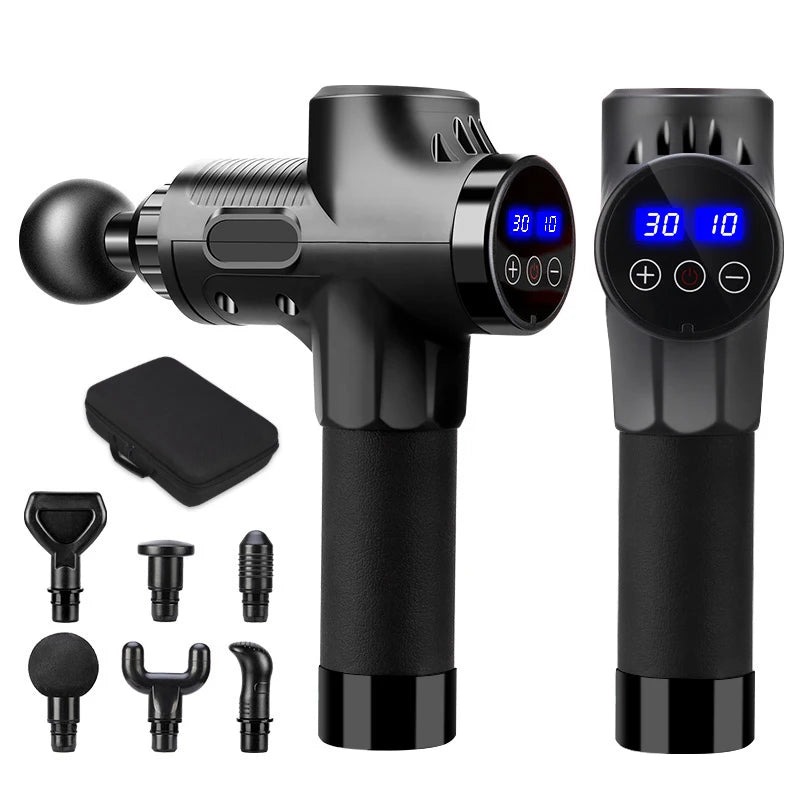Fascial Massage Gun Electric Percussion Pistol Massager Body Neck Back Deep Tissue Muscle Relaxation Pain Relief Fitness 