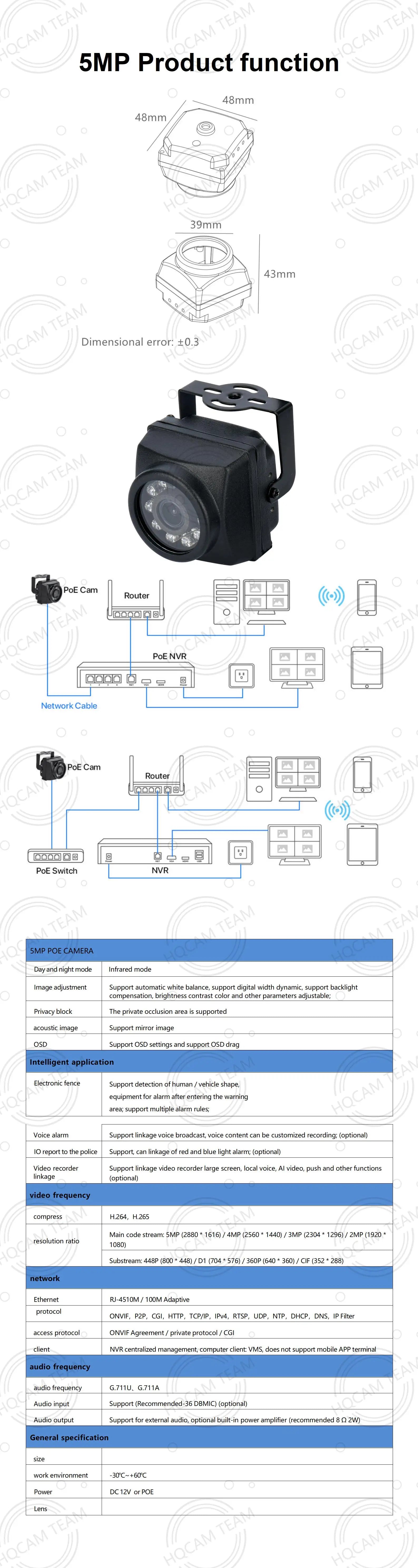 IP66 8MP POE Outdoor Security Camera with Motion Detection