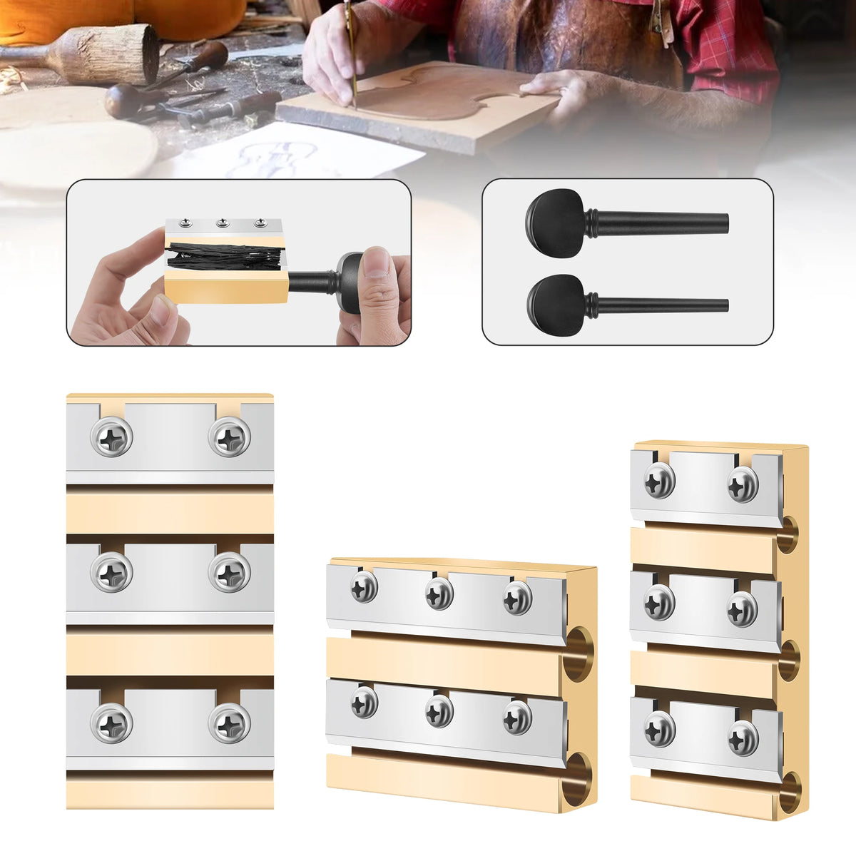 Cuchilla para clavijas de instrumentos — Opciones para violín, viola y violonchelo