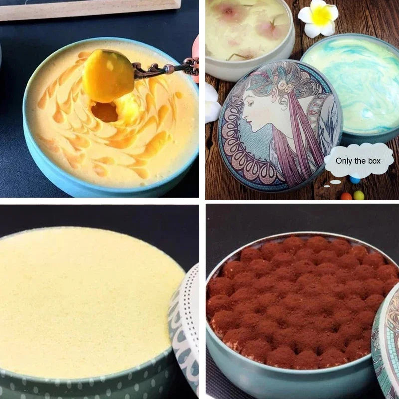 Round Tinplate Storage Tin, 10.7 cm, for Sweets and Tea