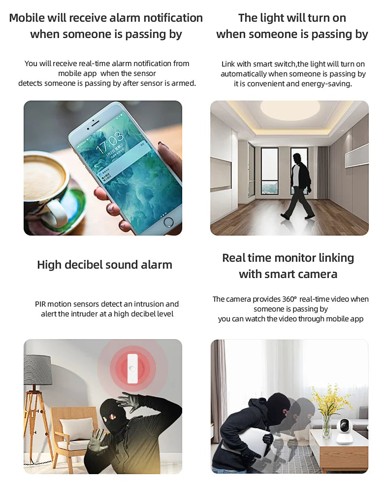 Tuya WiFi Zigbee PIR Motion Sensor Smart Home Human Body Infrared Detector Security Smart Life Works With Alexa Google Home 