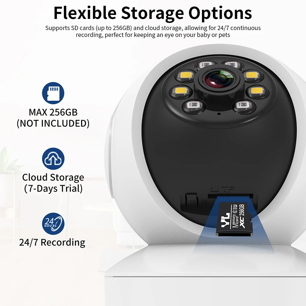 360° Indoor Security Camera with Color Night Vision & 2‑Way Audio