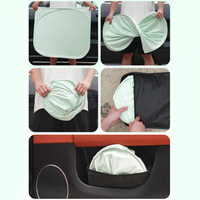 SEAMETAL Newest Windshield Sun Shade for Car UV-Reflective Cooling Car Interior Sunshade Universal Sun Protection Cover Curtains