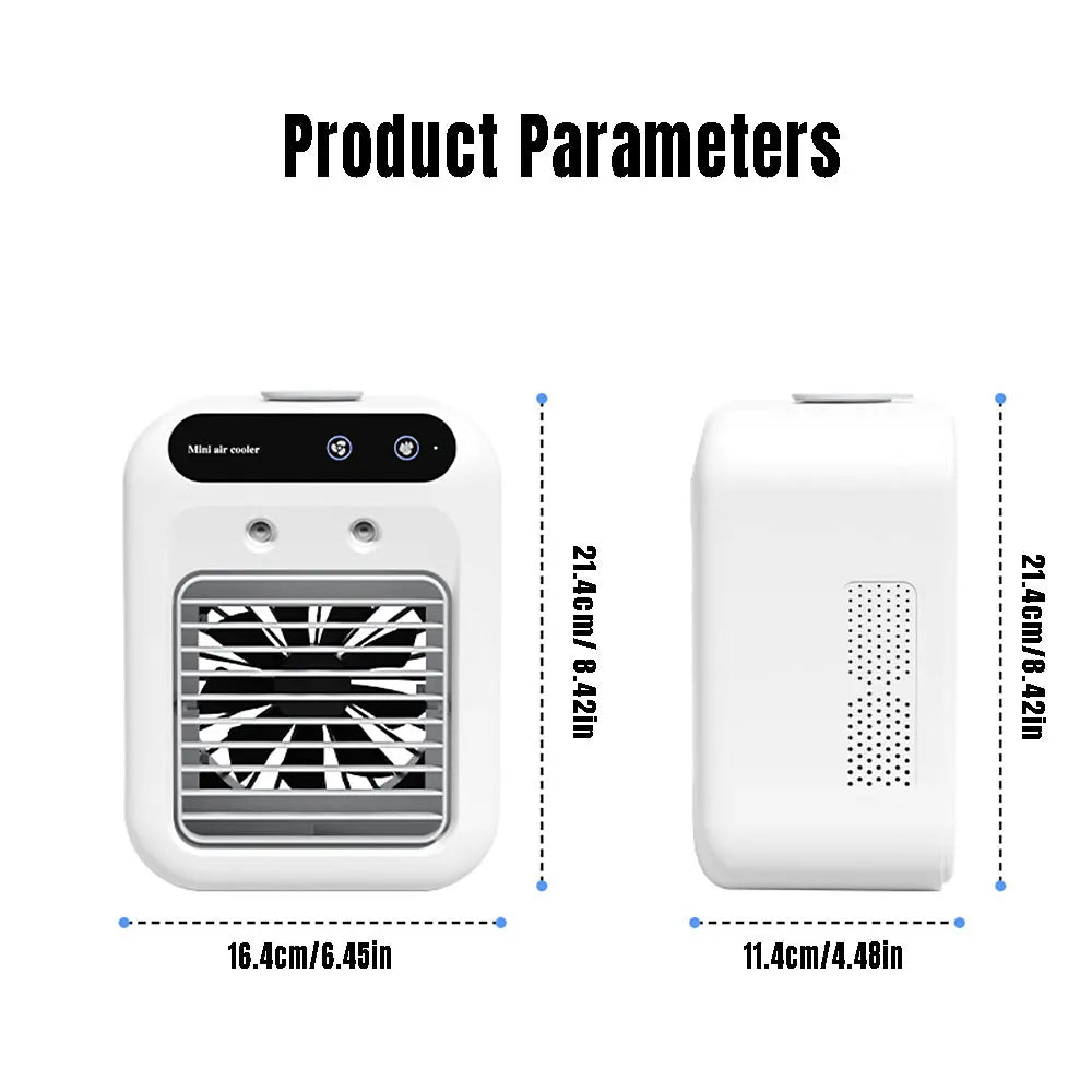 Mini Misting Air Cooler Fan with 500mL Tank, USB/Battery