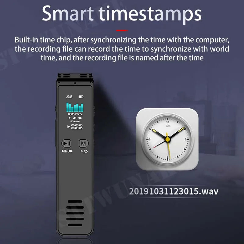 Voice Activated Recorder Bluetooth Digital Professional Sound Recording Device Audio Listening Dictaphone STTWUNAKE 