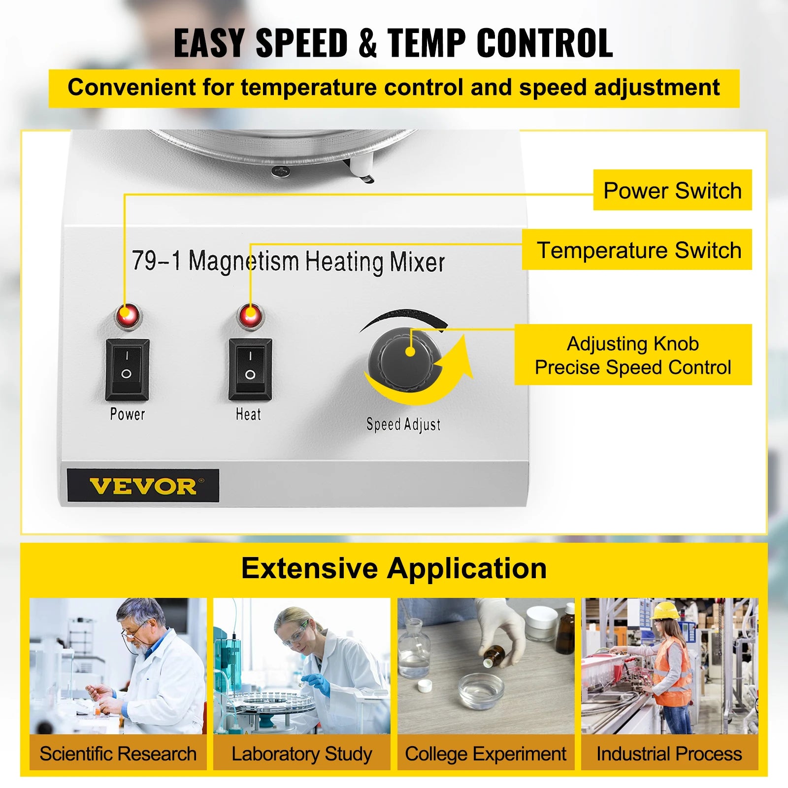 1L Heating Magnetic Stirrer Hot Plate with Stir Bar