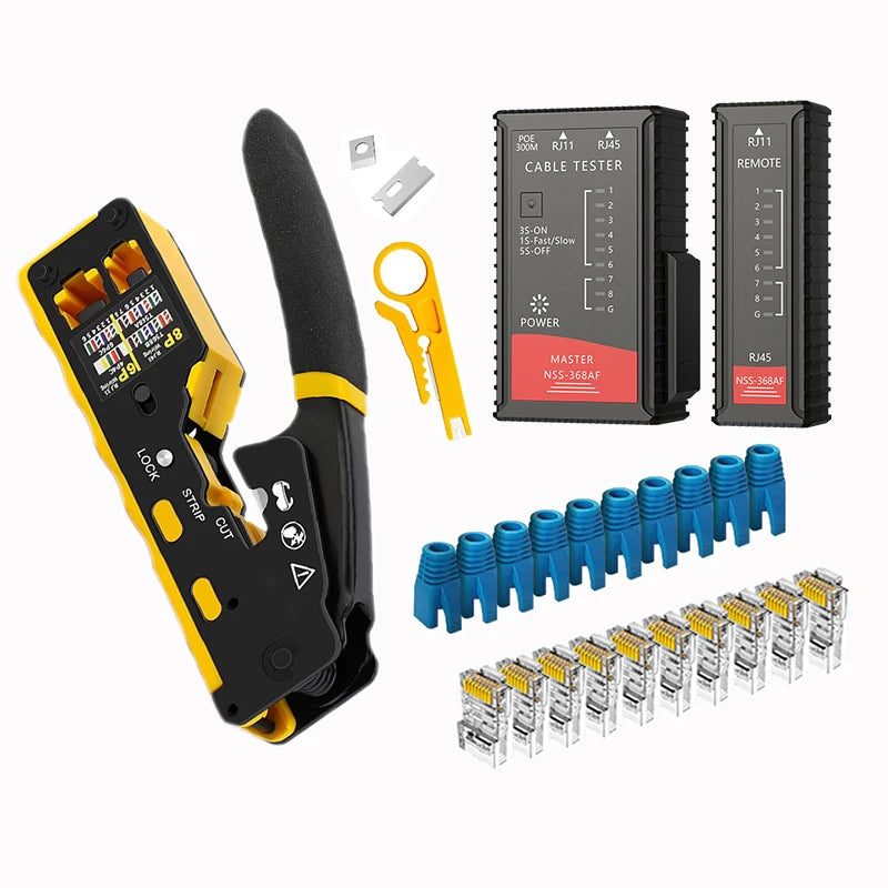 Pass-Through RJ45 Crimping Tool and Kit