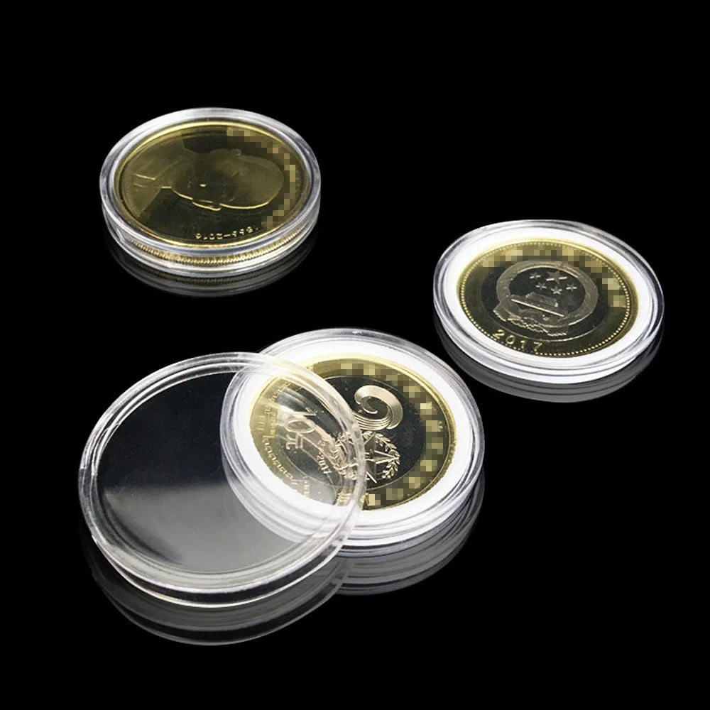 30mm Coin Capsules with Wooden Storage Case