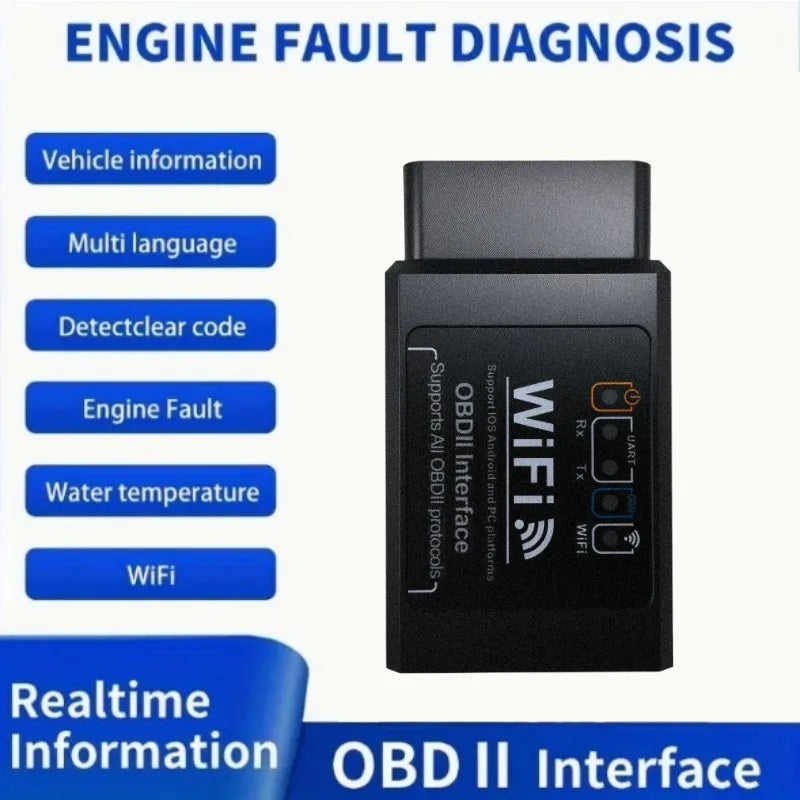 ELM327 Wi-Fi OBD2 Diagnostic Adapter for Compatible Apps