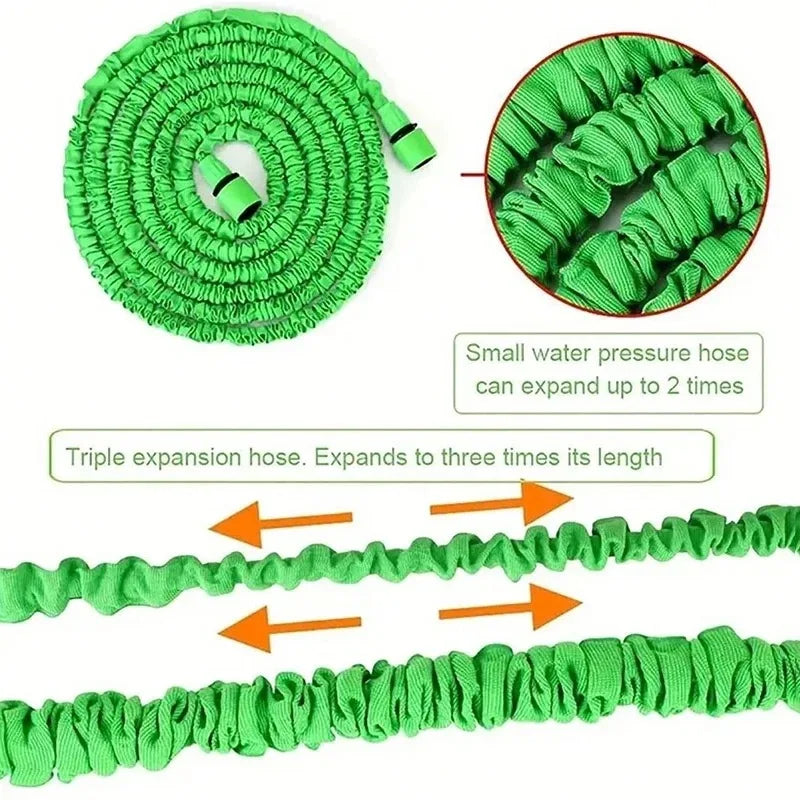 Expandable Garden Hose with Spray Gun, 25–200ft Options