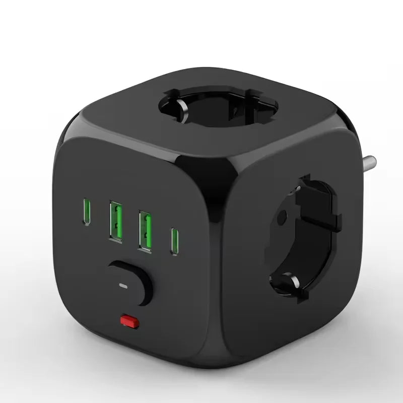 EU Desktop Power Strip with 3 AC, 2 USB-A & 2 USB-C