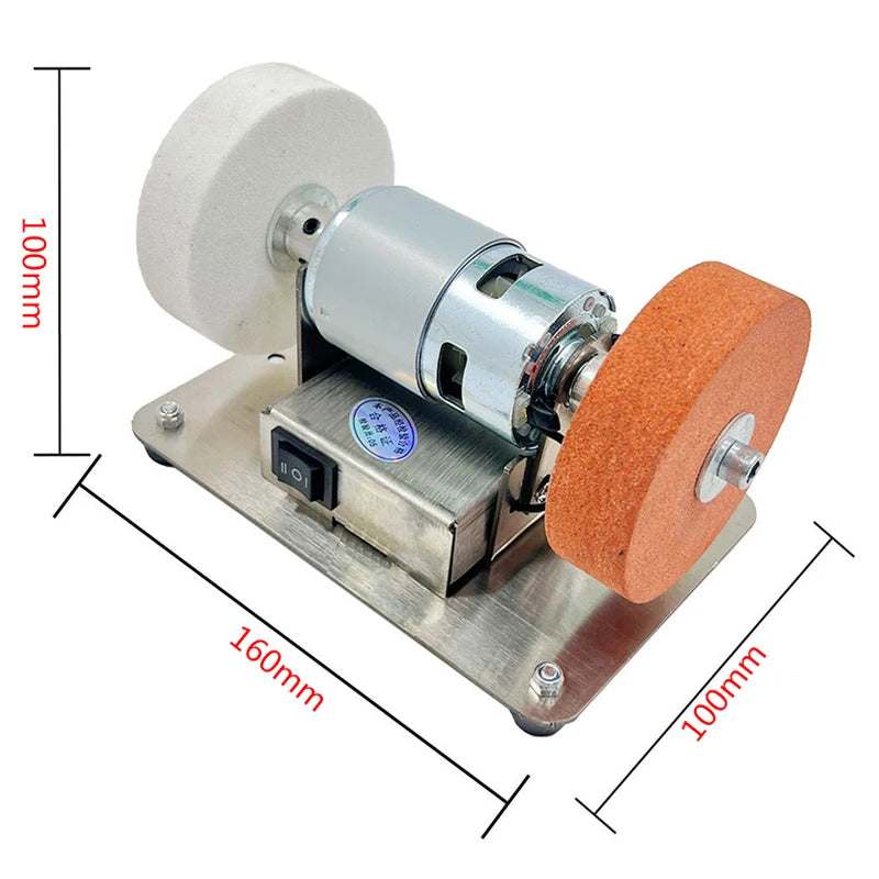 100W Double Grinder Machine Artifact Table Grinder Motor Micro Coarse and Fine Polishing Electric Grinding Wheel Grindig Stone 
