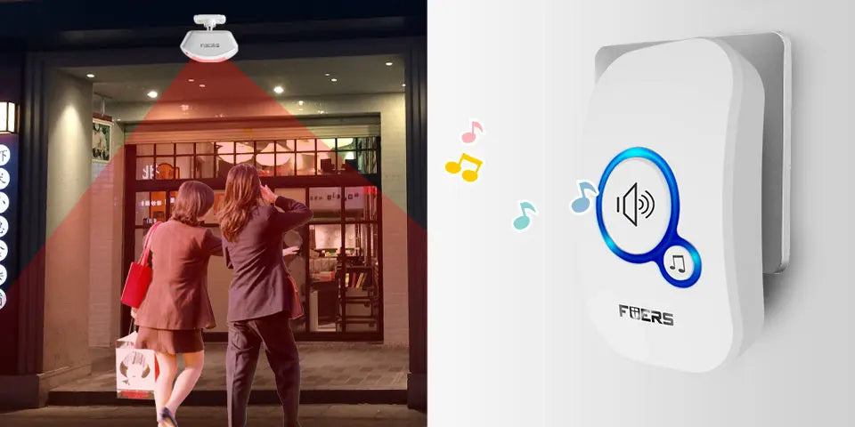 FUERS Wireless Door Sensor Alarm with Visitor Chime