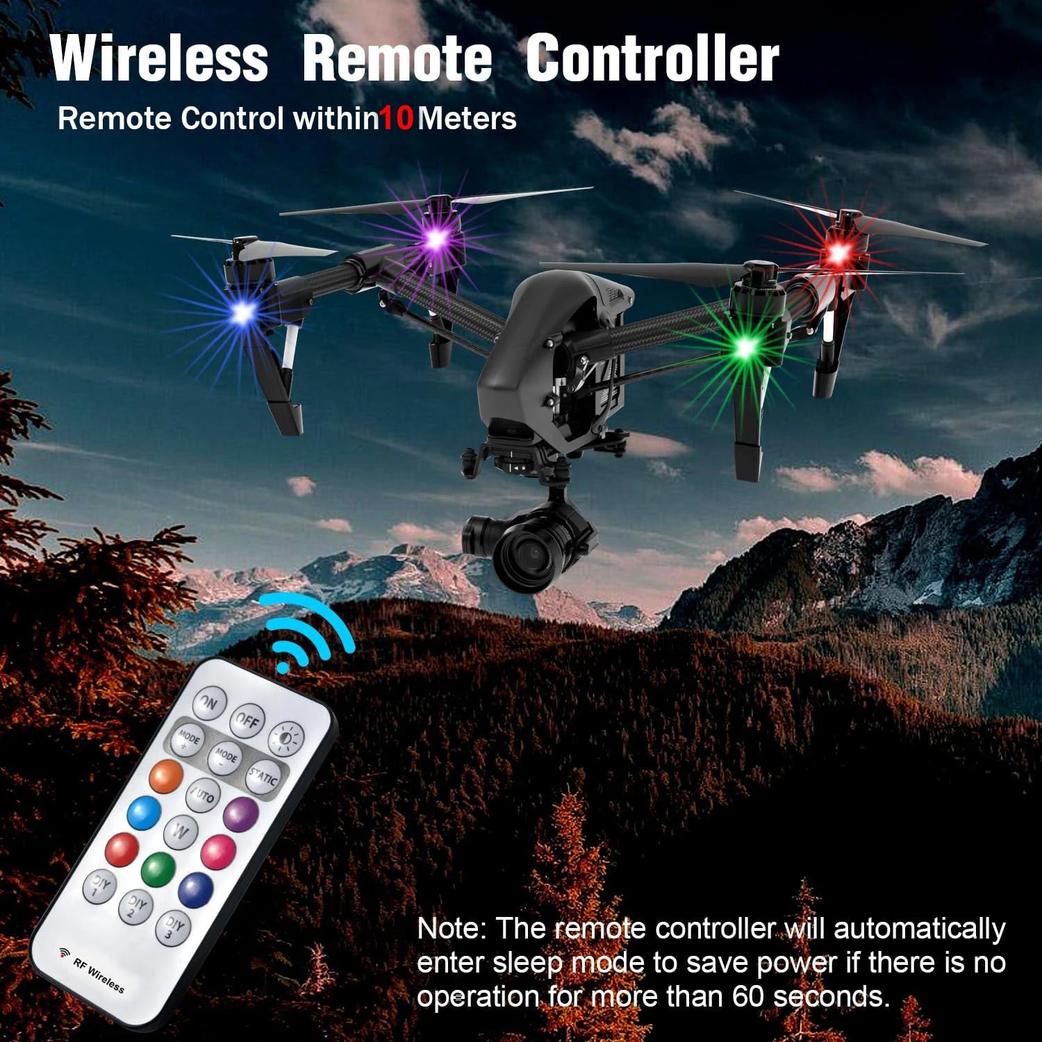 2/4/6/8 pcs LED Aircraft Strobe Lights Remote Control 8 Colors Anti-Collision LED Lights for Car Motorcycle Drone Aircraft Bike