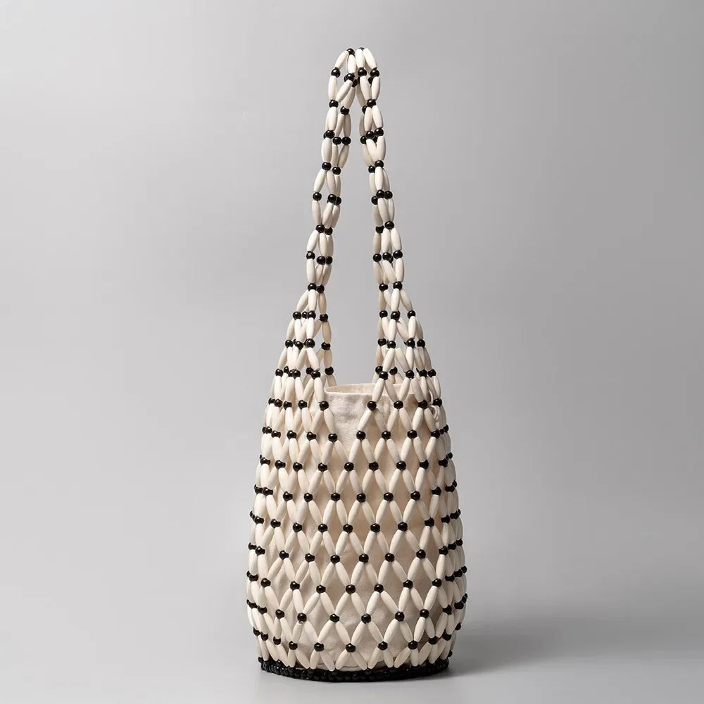 Open-Weave Bead-Style Tote Bag