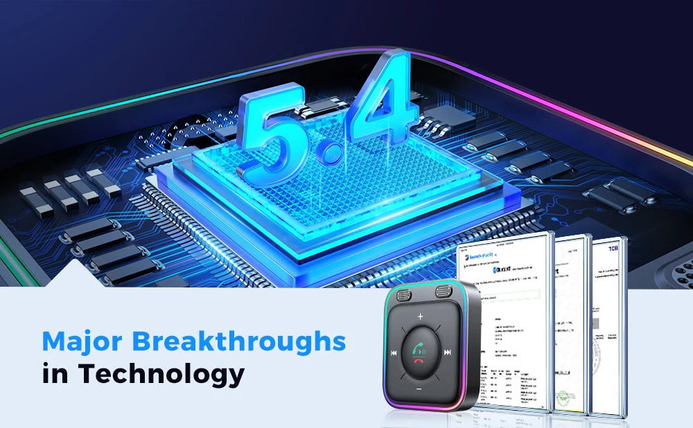 Joyroom Bluetooth 5.4 Car Adapter With Dual Mics Noise Cancellation AUX Bluetooth Wireless Receiver Car Kit Plug-and-Play 