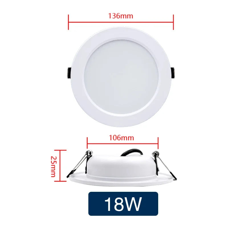 Round Recessed LED Downlight, Voltage Options
