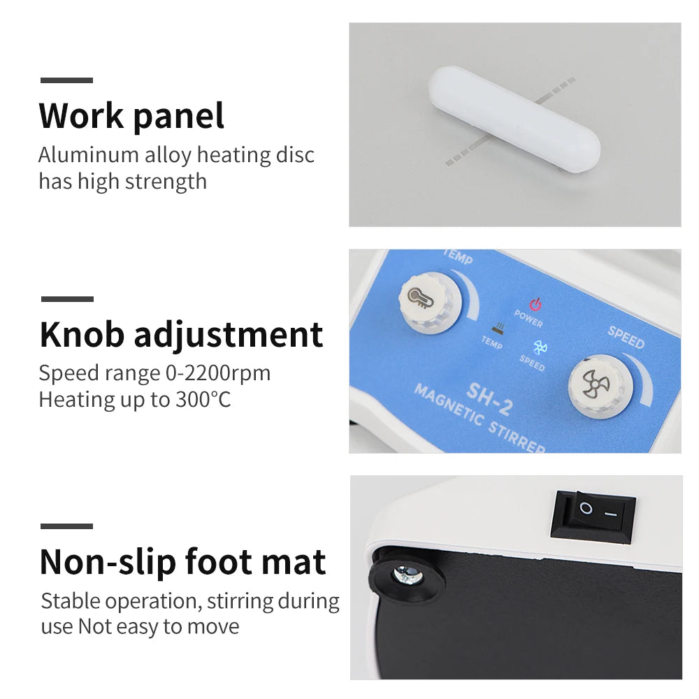 Heating Magnetic Stirrer Digital Display Thermostatic Stirrer Laboratory Hot Plate Magnetic Mixer Adjustable Speed 1600rpm 