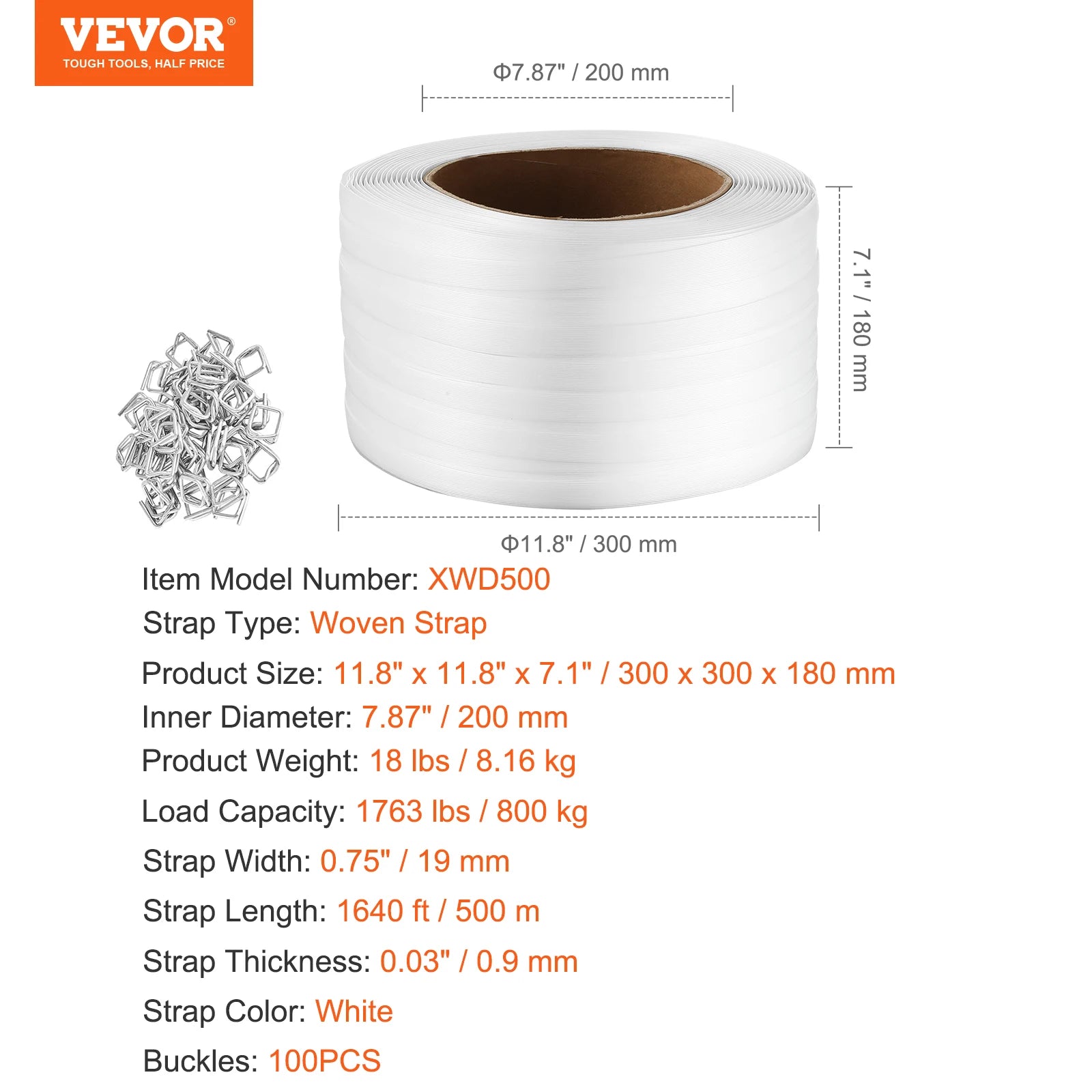 Woven Strapping Roll 330–1640ft Heavy Duty Pallet Packaging Band