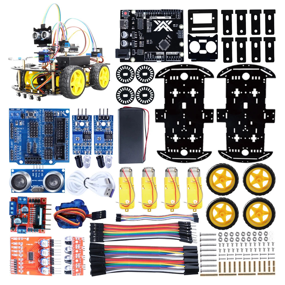 Arduino-yhteensopiva robottiauton koodaussarja