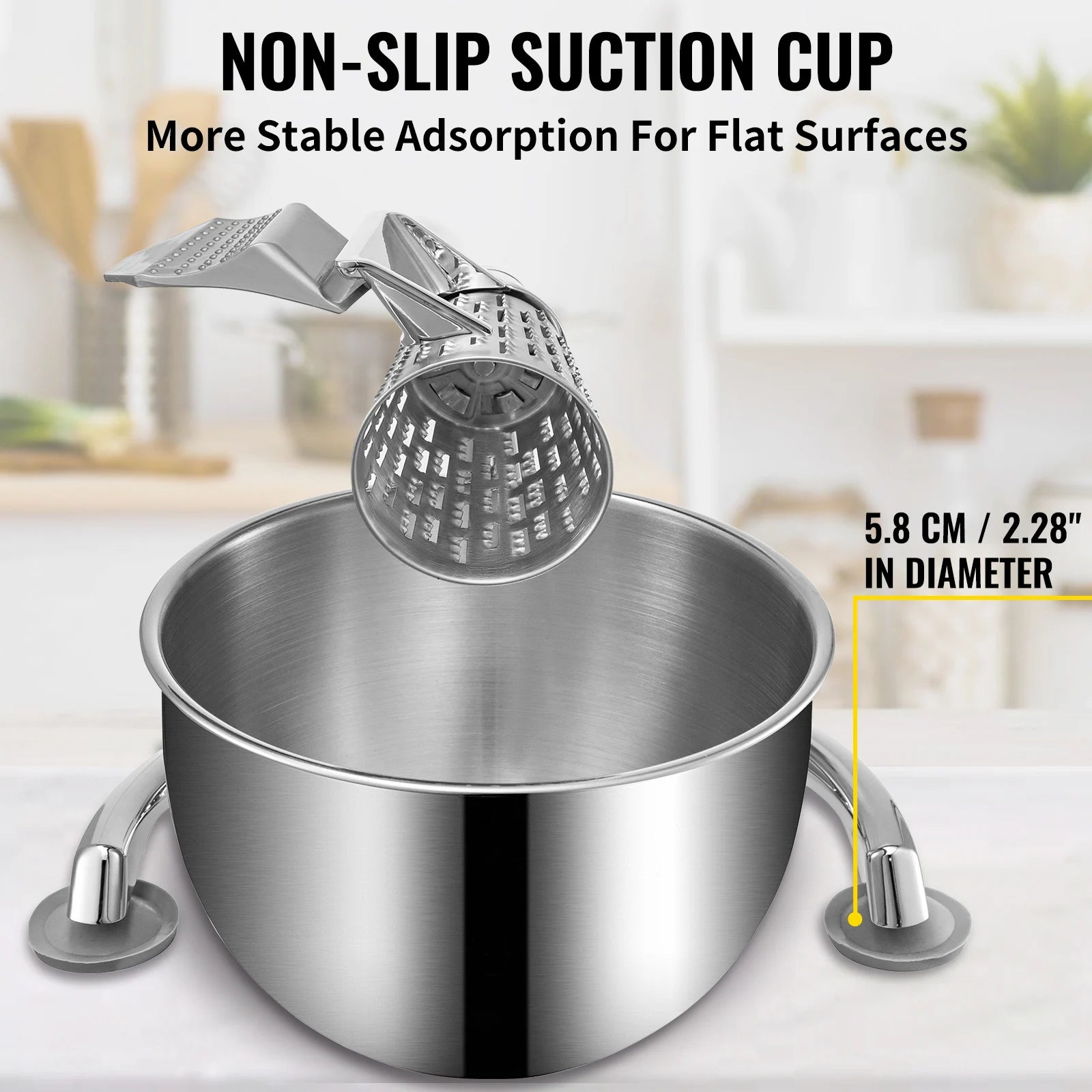 Rotary Cheese Grater with 5 Blades & 2.5L Bowl Manual Slicer
