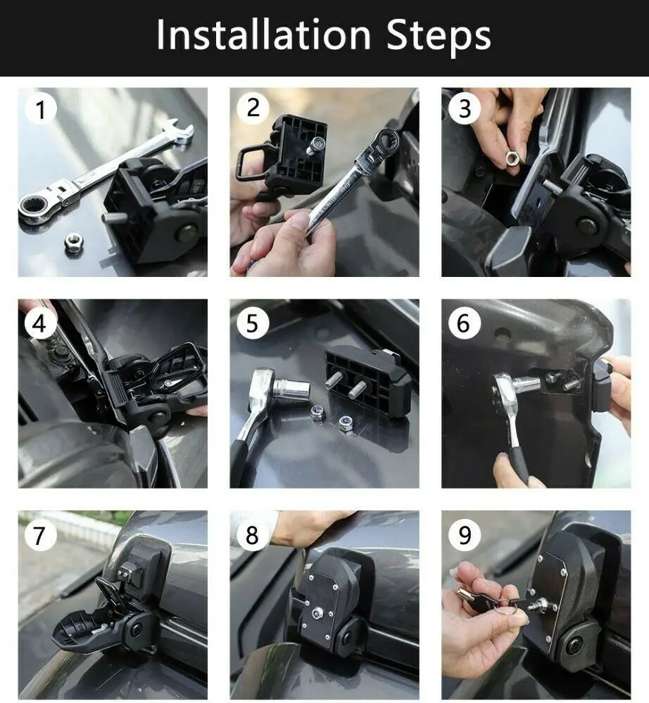 Hood Latches Lock Catch for Jeep Wrangler JL JLU 4XE Rubicon Sahara Sport Gladiator JT 2018-2025 Protection Car Accessories