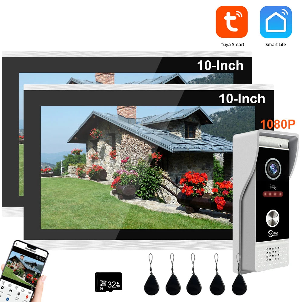 1080P Video Intercom Wifi 7/10 Inch Monitor Kit for Apartment System Home Security Wired Doorbell Card Swipe Private House Tuya Spy-shop.com