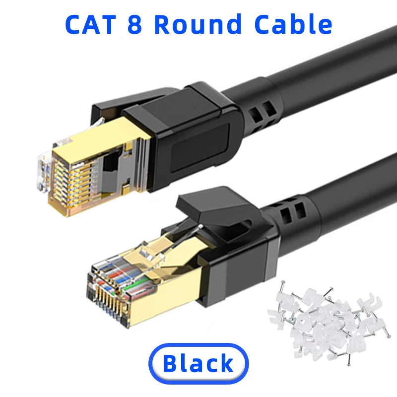 Cabo Ethernet RJ45 blindado Cat 8