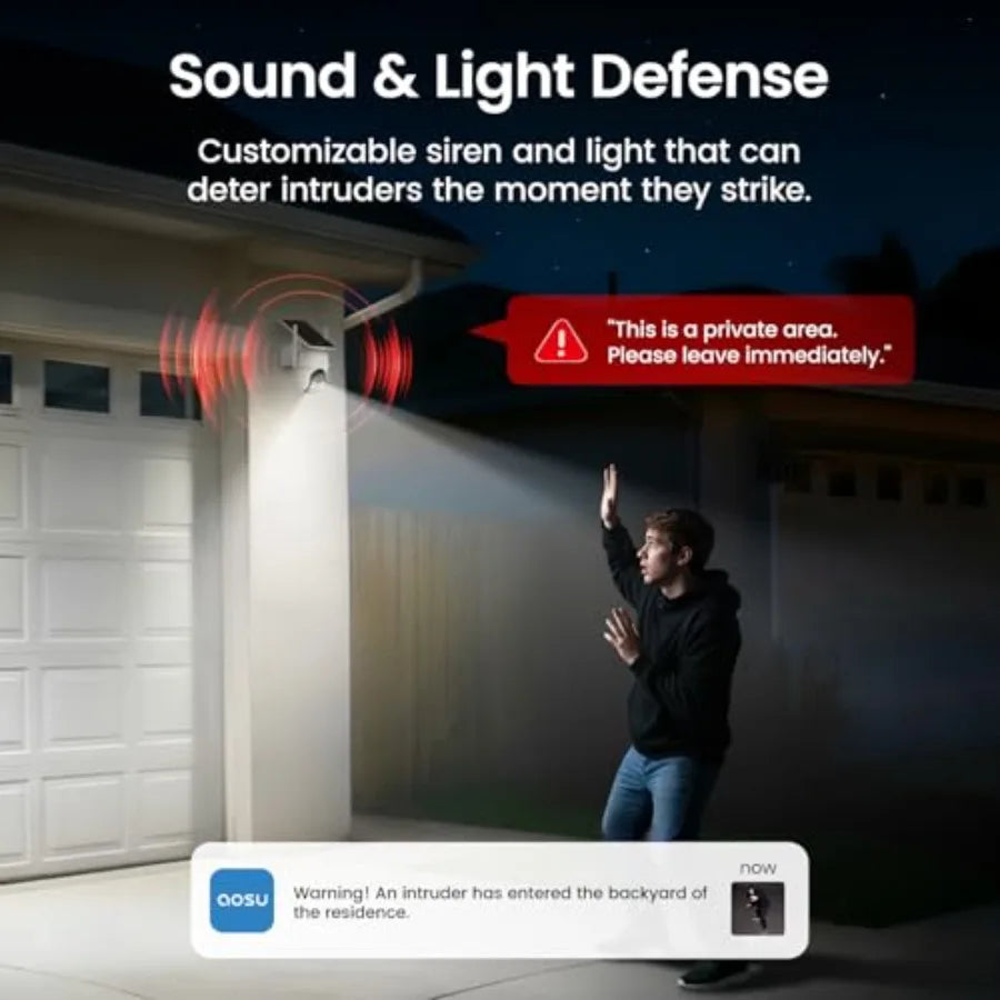 Solar-Powered 2K Outdoor Wireless Security Camera System