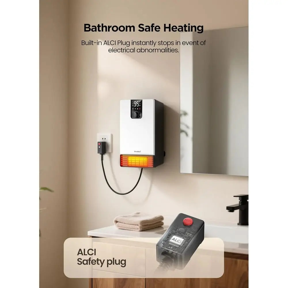 1500W Smart Wall Space Heater with WiFi, Thermostat & Timer
