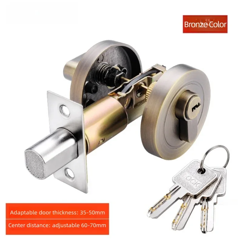 Concealed Door Lock for Wooden Doors, Stainless Steel, Three Keys