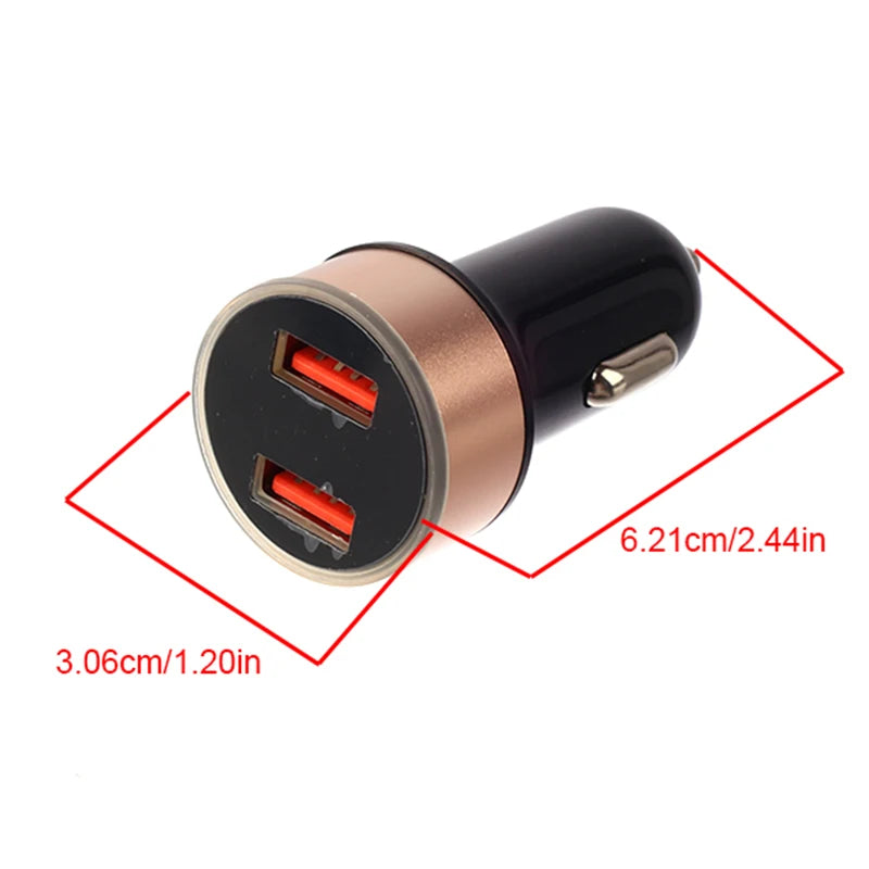 Car charger with fast charging 2 USB ports with digital display power supply and startup system charger for electrical equipment