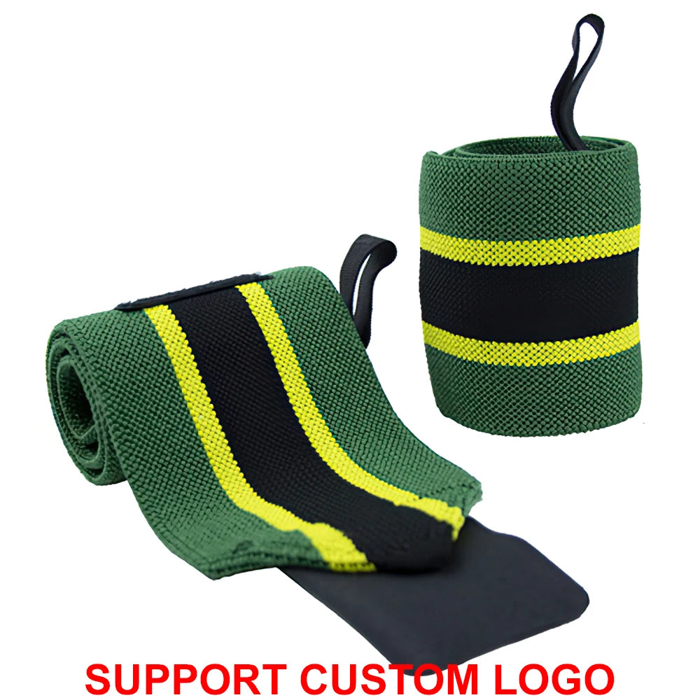 1 Pair Wristband Wrist Support Brace Straps Extra Strength Weight Lifting Wrist Wraps Bandage Fitness Gym Training Custom Logo 