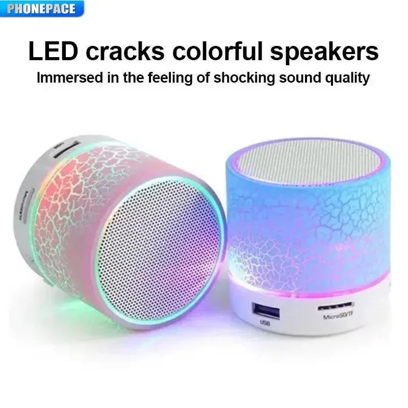 PHONEPACE A9 Bluetooth Speaker  Mini  Crack LED SD Card USB Subwoofer Portable MP3 Music Sound Column for PC Mobile Phone Etc. 