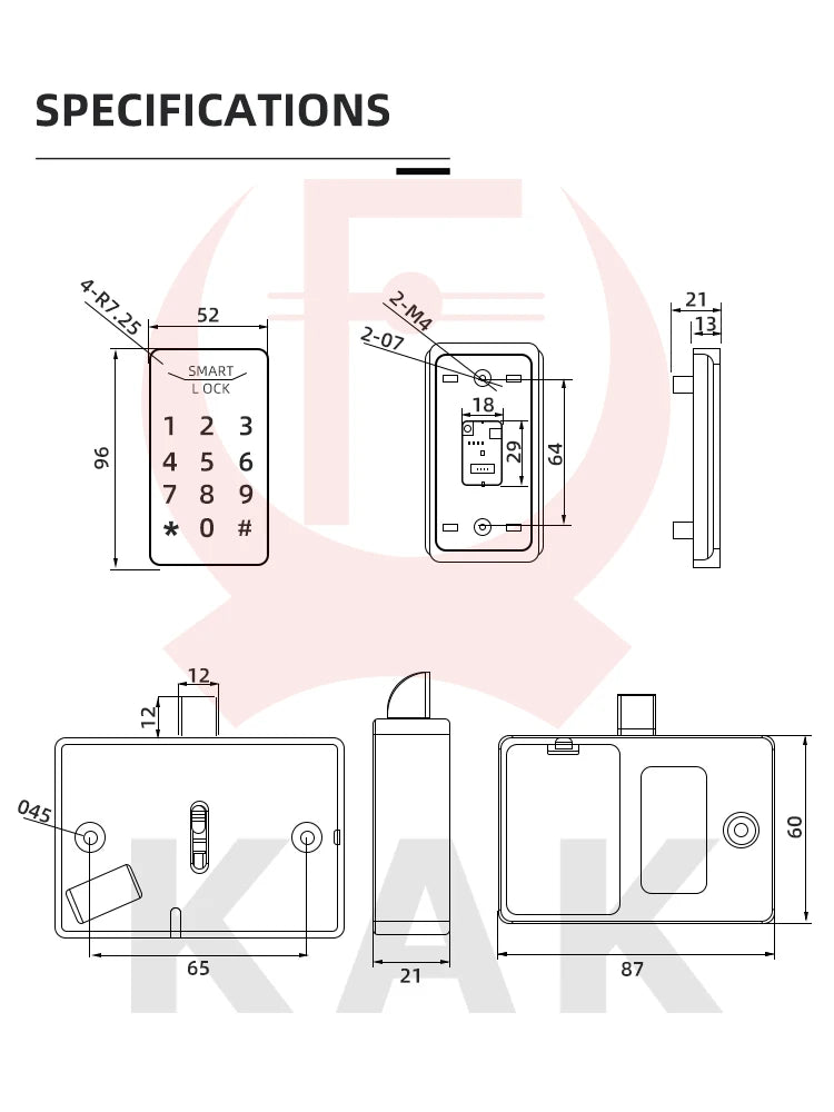 KAK Digital Electronic Lock Smart Drawer Lock Touch Sensing Password Cabinet Lock for Locker Keyless Safety Lock Door Hardware