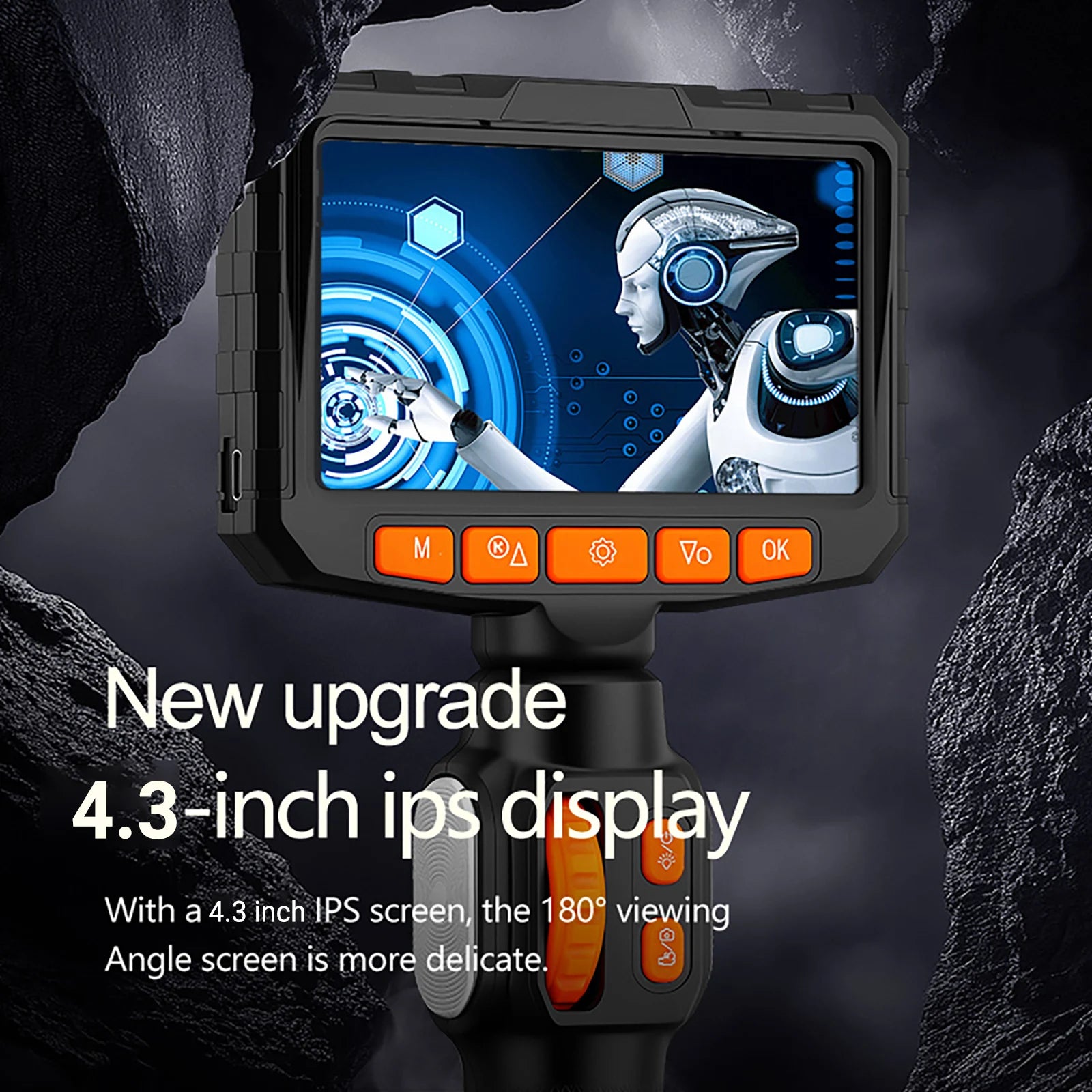 Articulating Borescope Camera 4.3 Inch 1080P HD IP67 Probe