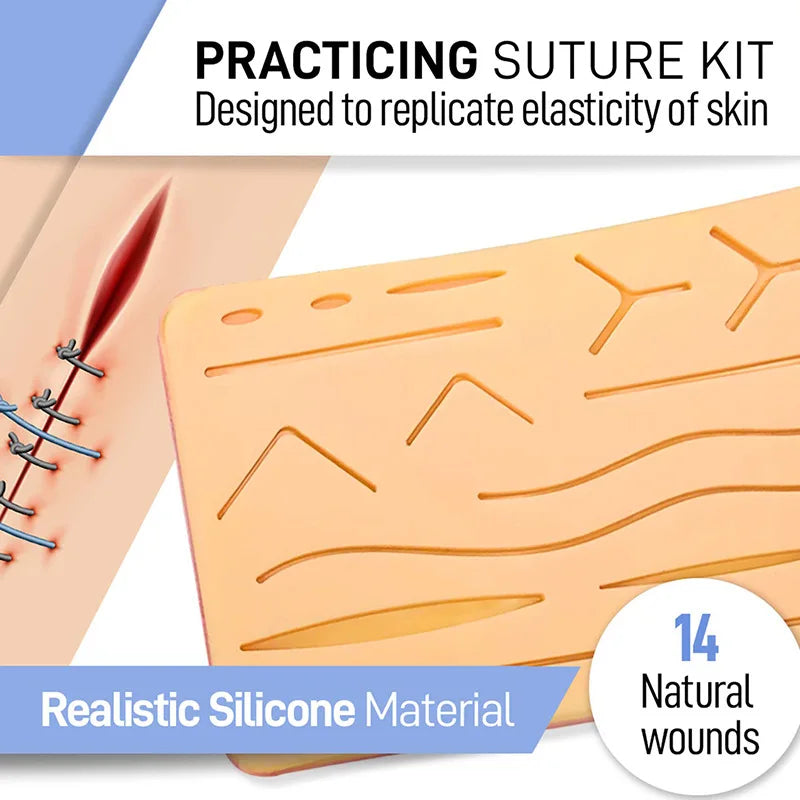 Suture Practice Training Kit with Instruments and Pad