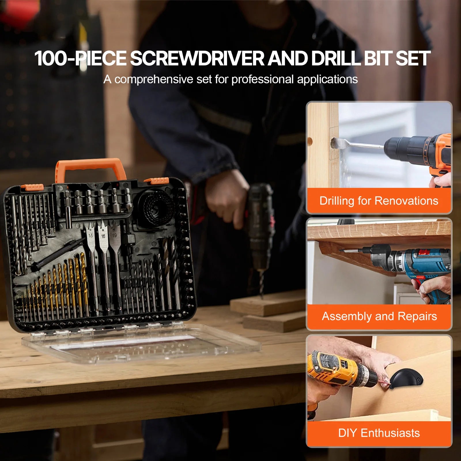 Drill Bit & Screwdriver Set 70–318 Pieces with Case