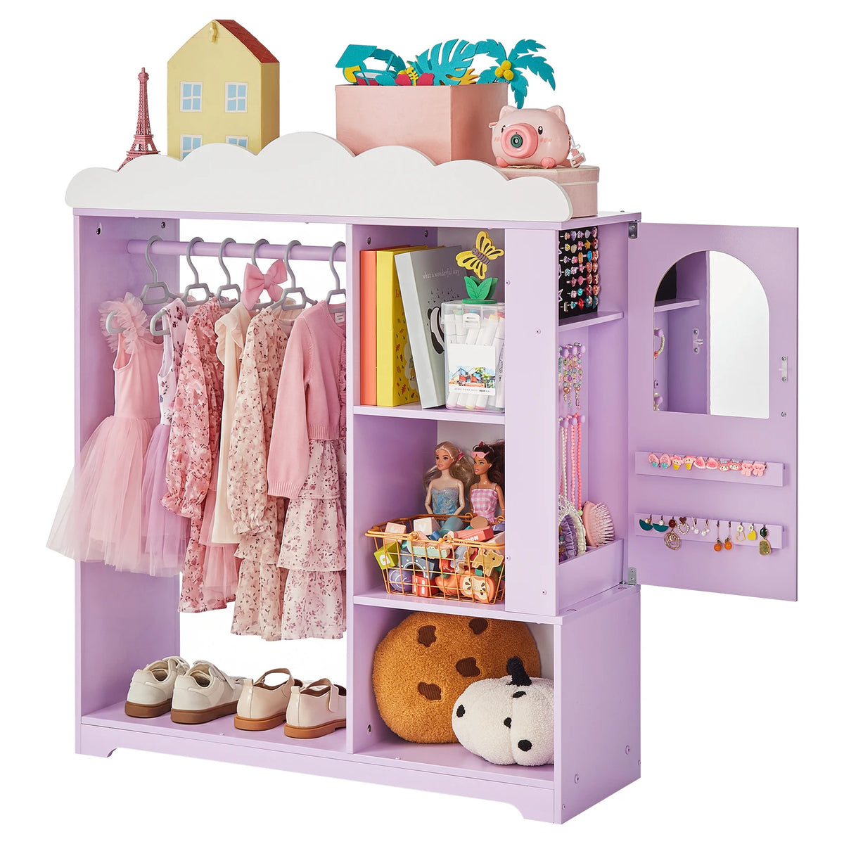Kids Dress Up Storage Closet with Mirror and Shelves - Spy-shop.com