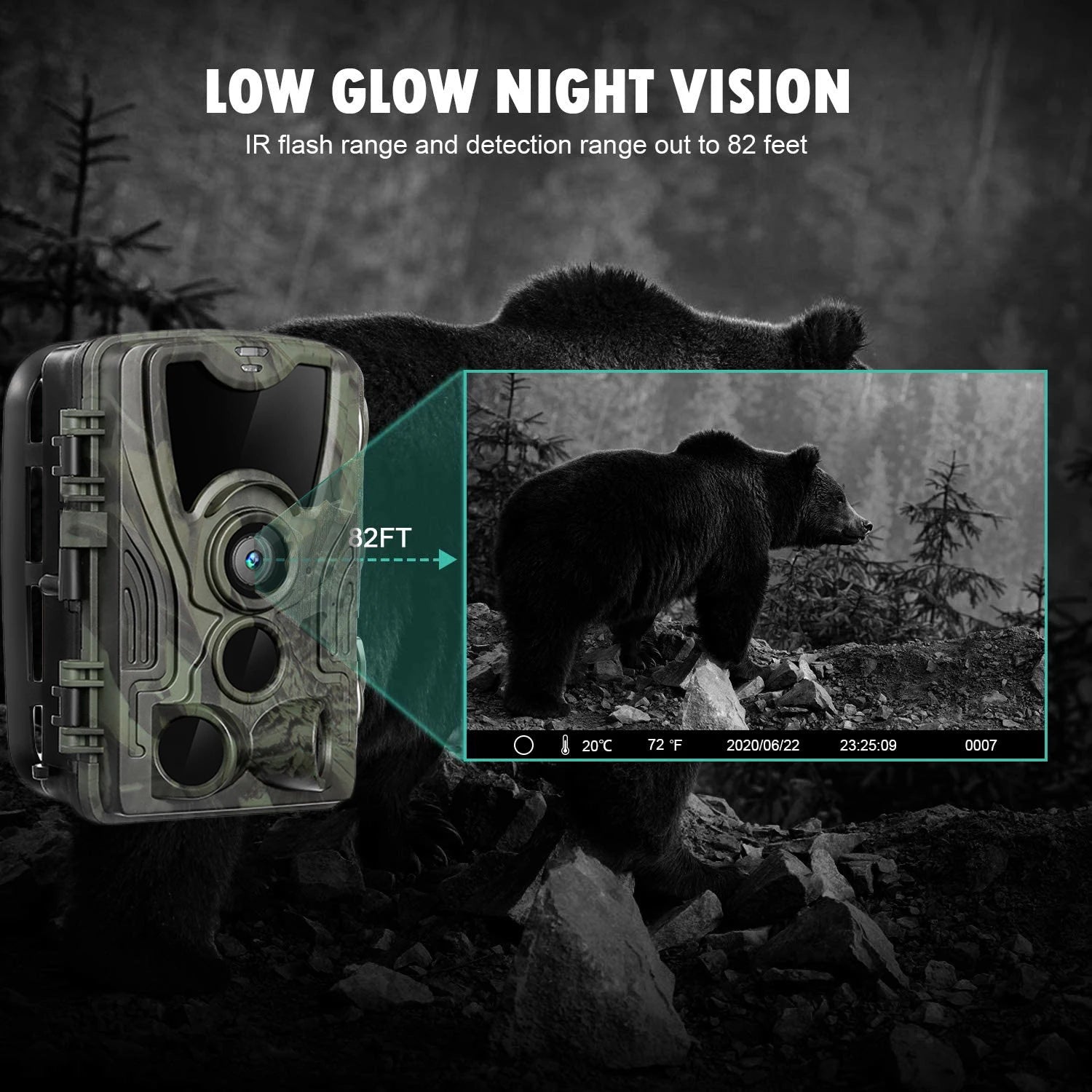 Outdoor 24MP 1080P Hunting Camera 5000 MAh Lithium Battery Night Vision Observation Camera Farm Orchard Home Security Camera 
