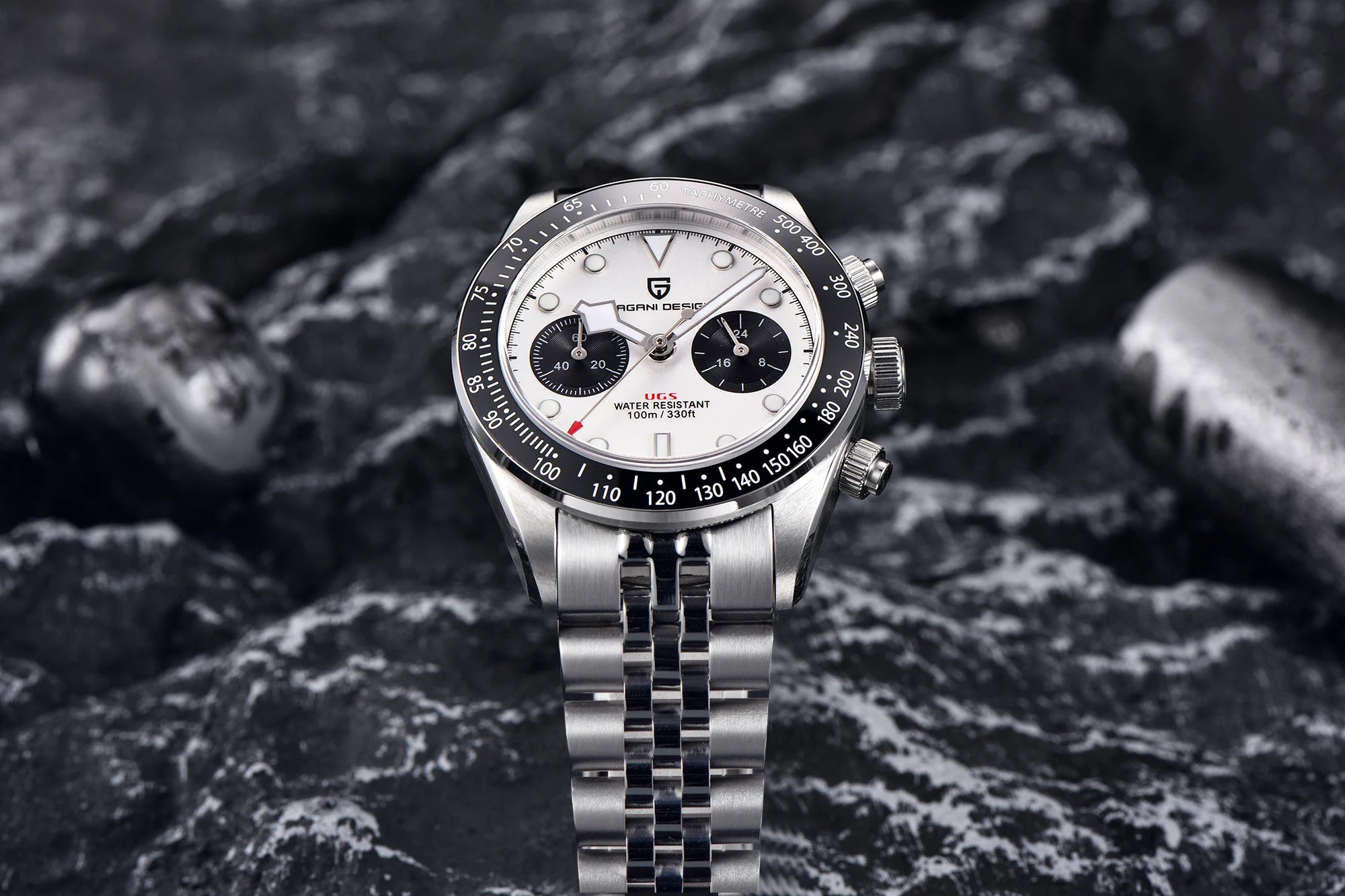 Pagani Design BB Panda kronograf ur i rustfrit stål 100M