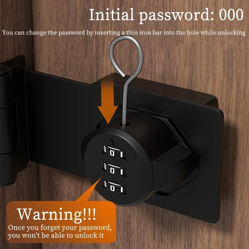 Combination Hasp Lock for Interior Cabinets