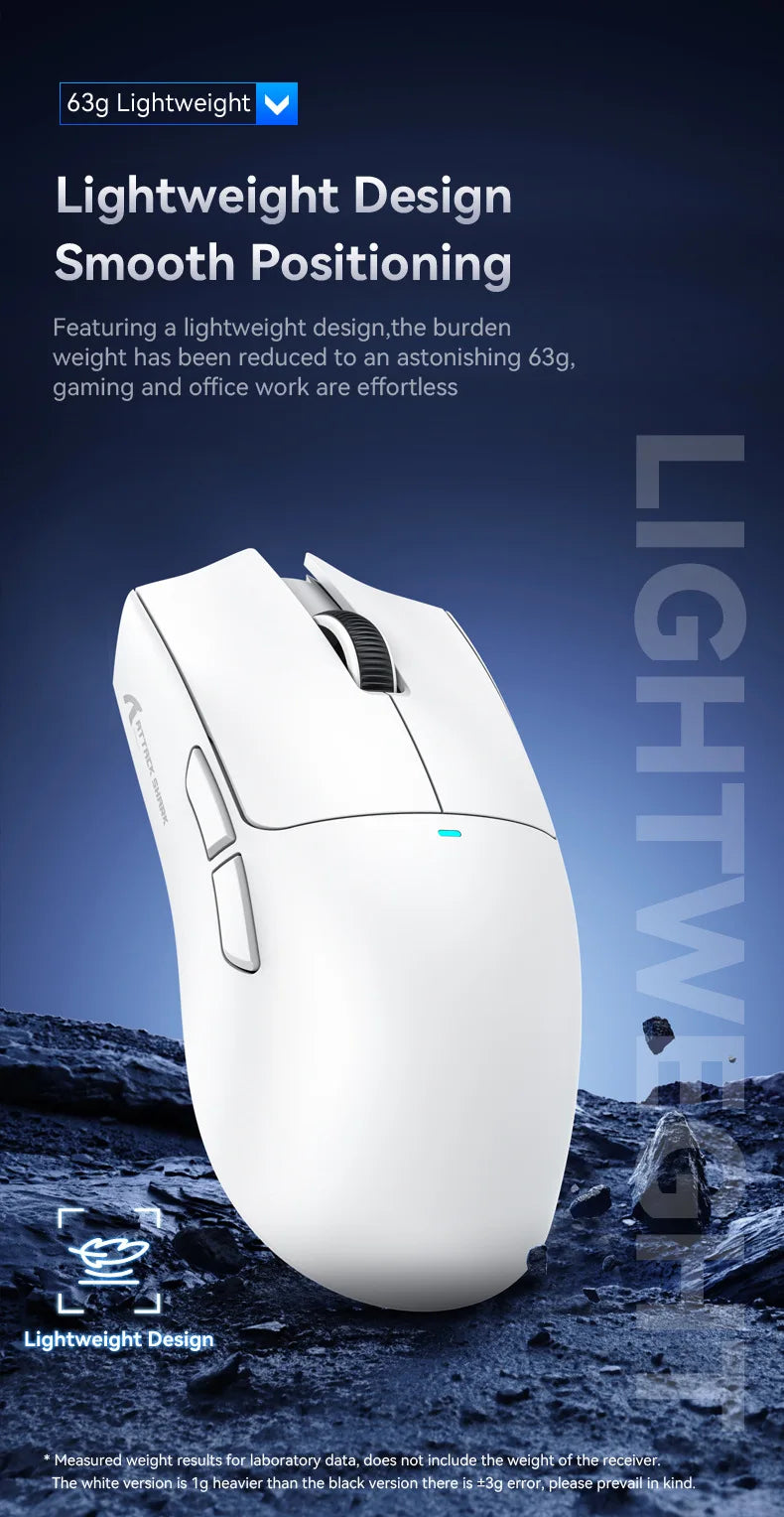 Attack Shark X11 Wireless mouse, three-mode connection 2.4GHz/ wired/Bluetooth PAW3311 22000DPI RGB magnetic charging dock mouse 