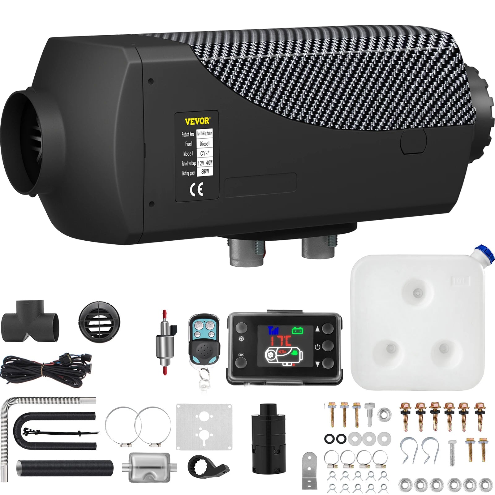 Αερόθερμο Diesel 8KW 12V με Τηλεχειριστήριο & Οθόνη LCD για Οχήματα
