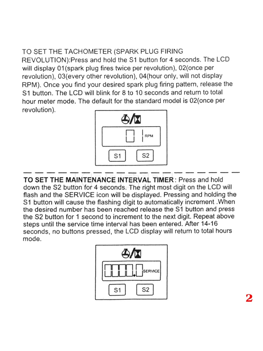 Inductive Engine Tachometer and Hour Meter
