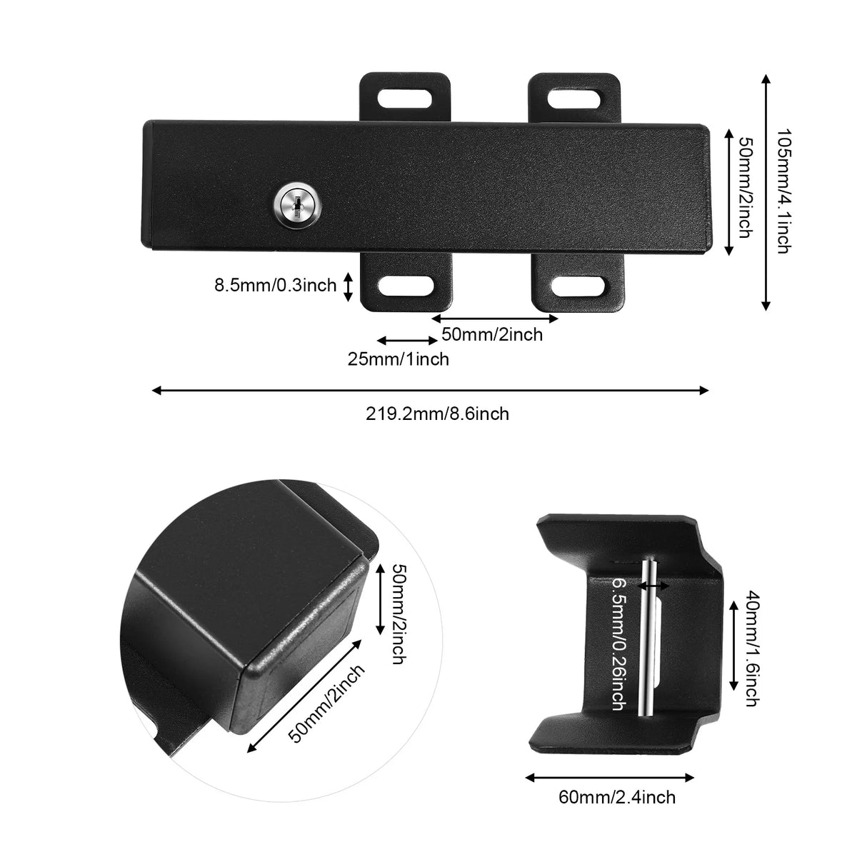 DC24V Electric Gate Lock IP44 Weatherproof Q235 Steel Automatic Locking Function with Keys, for Villas, Gardens, Courtyards, Residential Areas